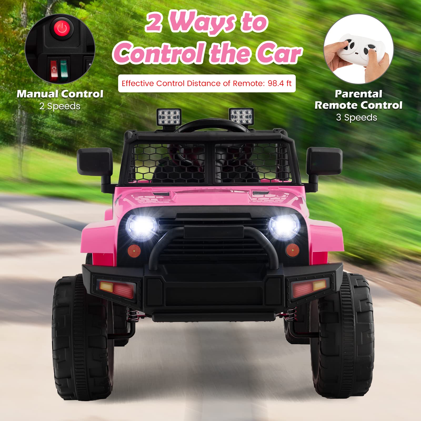 Foto 5 | Camión Ride On Car Costzon A Batería De 12 V Con Mando A Distancia, Color Rosa - Venta Internacional.