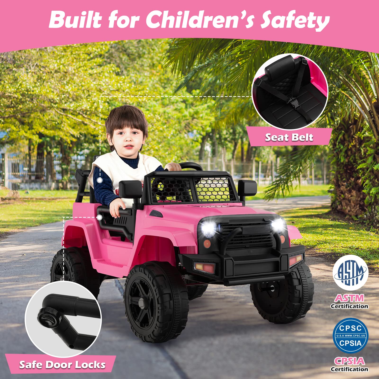 Foto 6 | Camión Ride On Car Costzon A Batería De 12 V Con Mando A Distancia, Color Rosa - Venta Internacional.