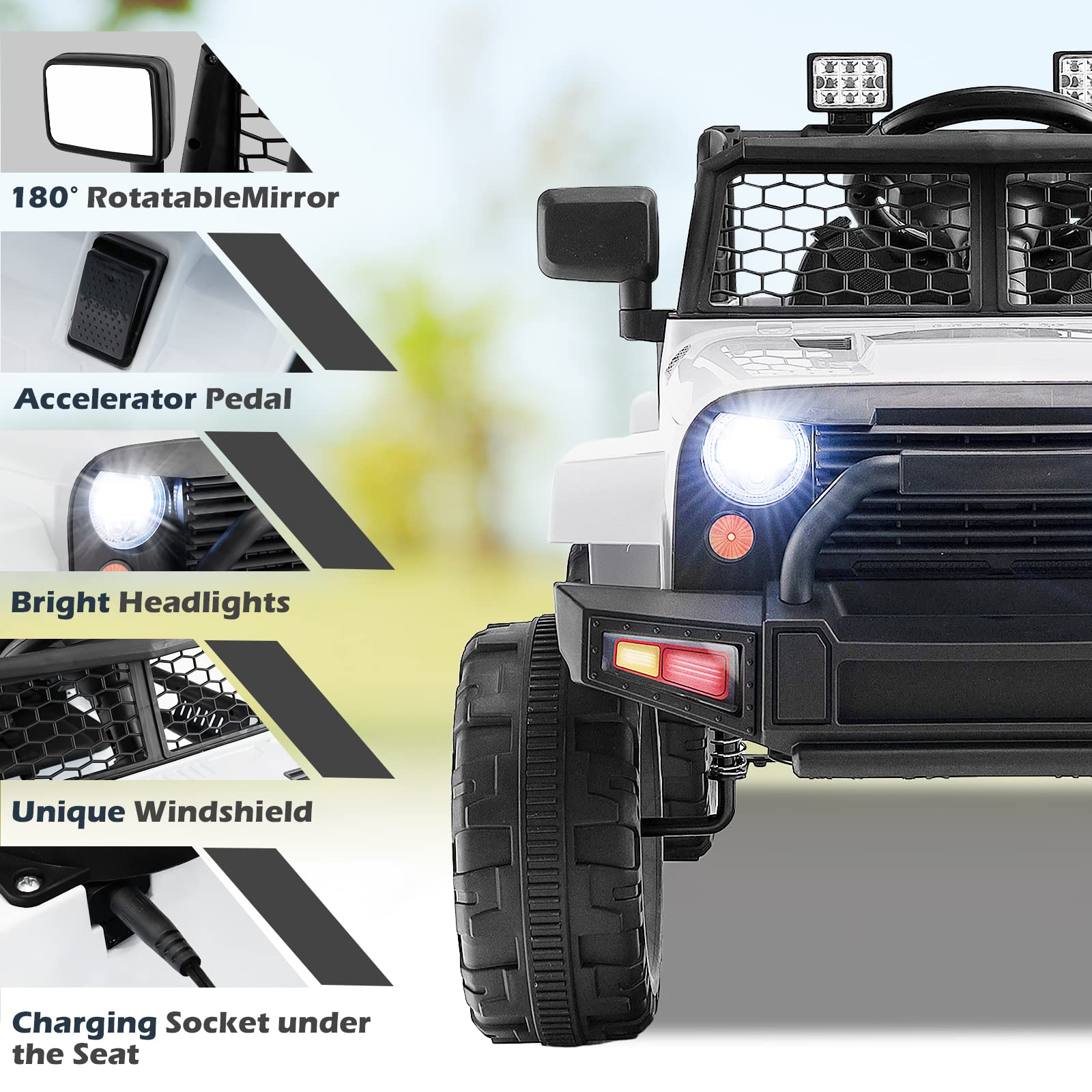 Foto 4 | Camión Ride On Car Costzon A Batería De 12 V Con Mando A Distancia, Color Blanco - Venta Internacional.