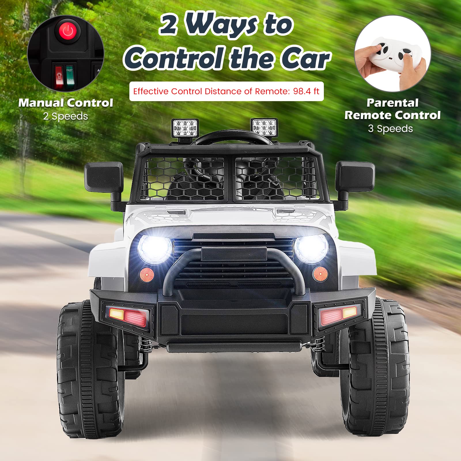 Foto 5 | Camión Ride On Car Costzon A Batería De 12 V Con Mando A Distancia, Color Blanco - Venta Internacional.