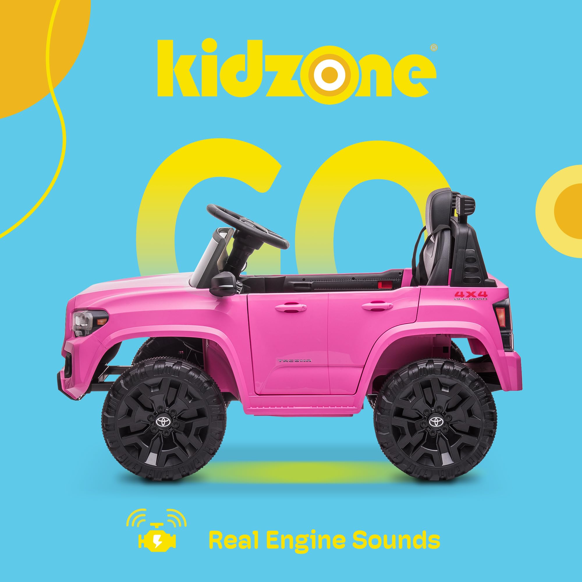 Foto 3 pulgar | Coche Eléctrico Ride On Truck Kidzone Toyota Tacoma 12 V, Color Rosa - Venta Internacional.
