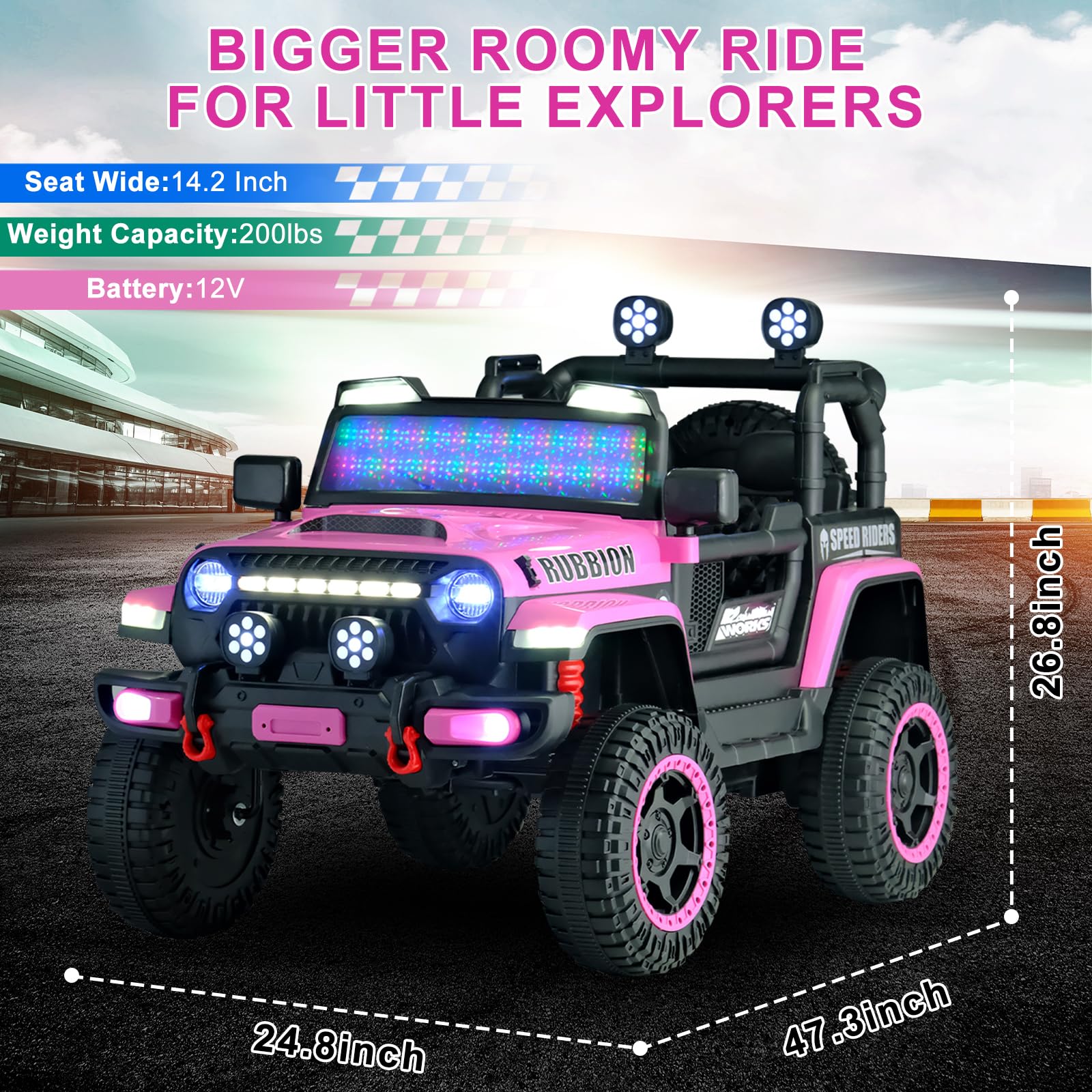 Foto 3 pulgar | Jeep Leshido Ride-on Para Niños, 12 V, Eléctrico, Con Mando A Distancia - Venta Internacional.