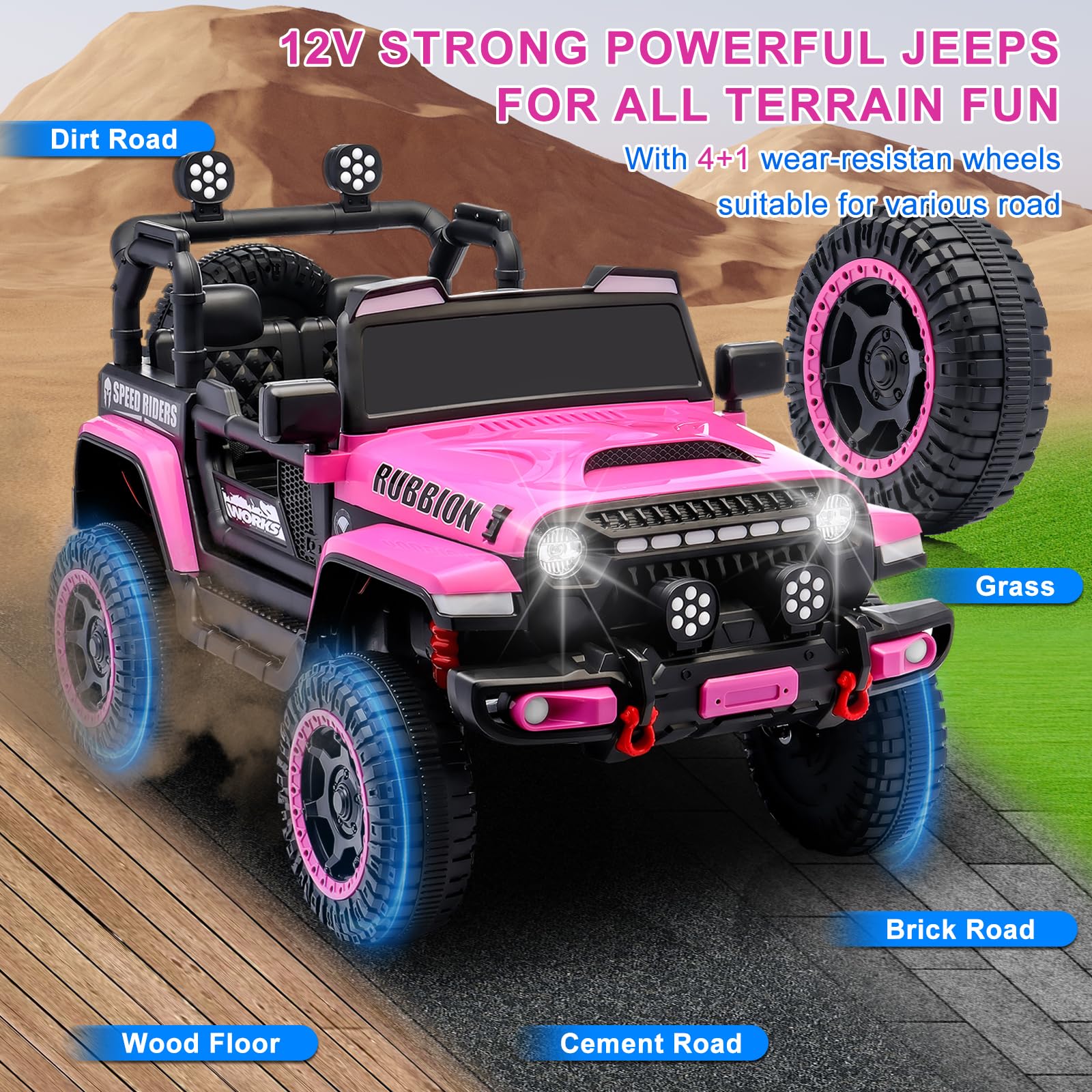 Foto 4 pulgar | Jeep Leshido Ride-on Para Niños, 12 V, Eléctrico, Con Mando A Distancia - Venta Internacional.