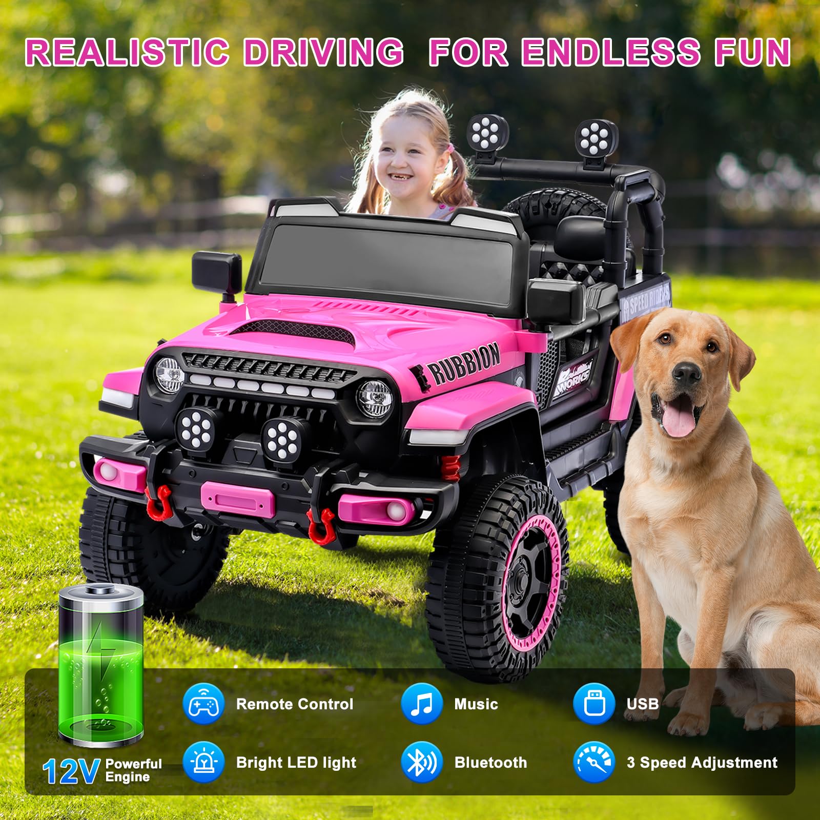 Foto 5 pulgar | Jeep Leshido Ride-on Para Niños, 12 V, Eléctrico, Con Mando A Distancia - Venta Internacional.