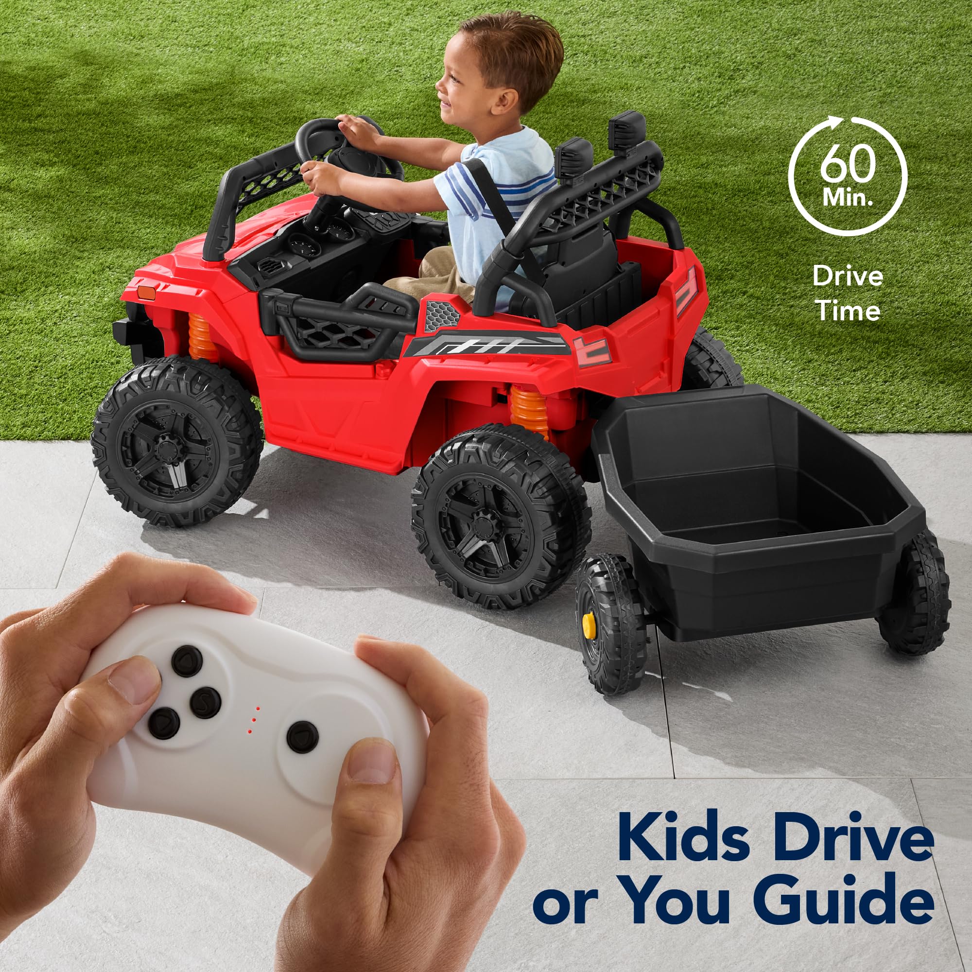 Foto 4 pulgar | Coche Eléctrico Ride On Utv Best Choice Para Niños Con Remolque De 12 V - Venta Internacional.