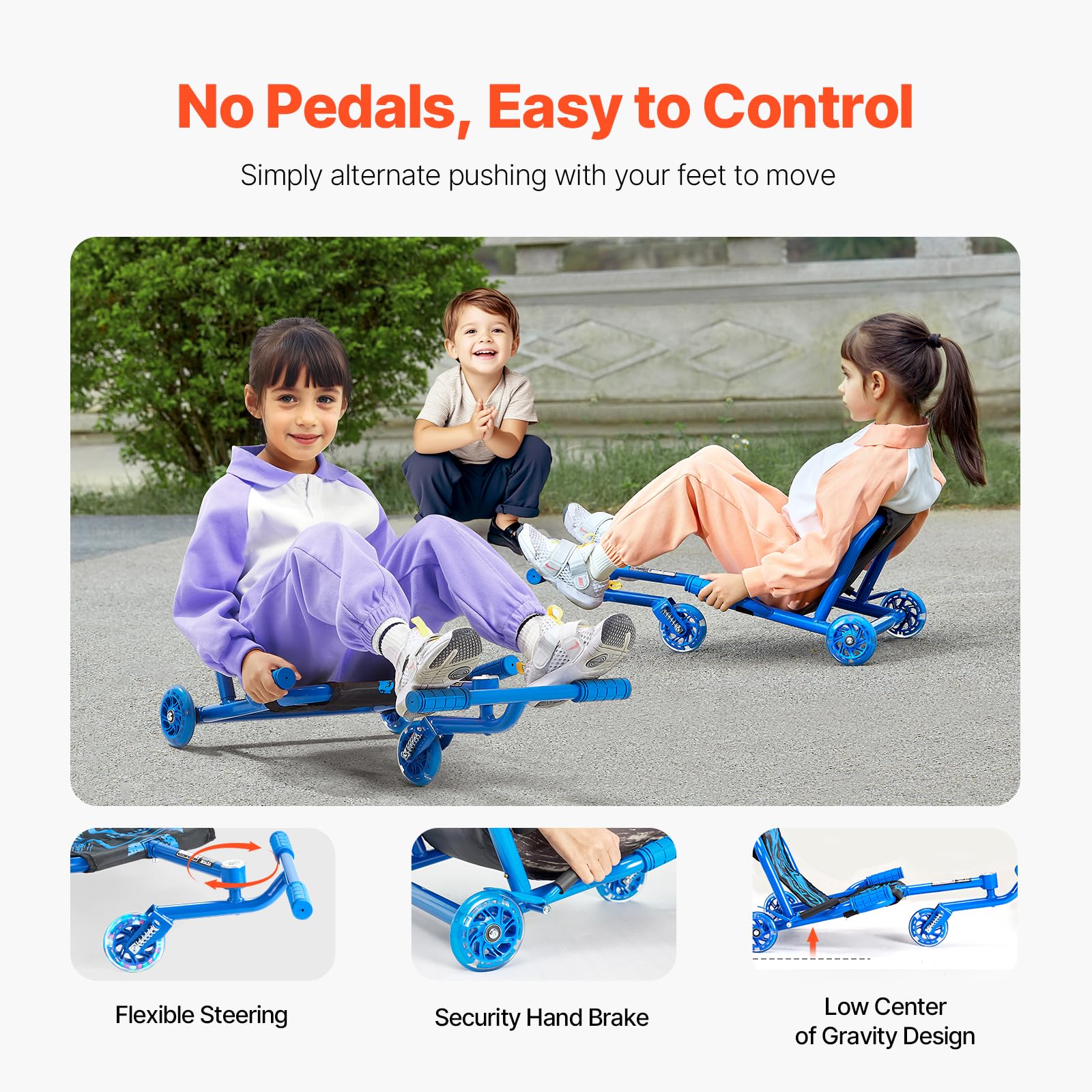Foto 6 pulgar | Patinete Vevor Swing De Lado A Lado, 60 Kg De Carga, Azul, 4+ - Venta Internacional.