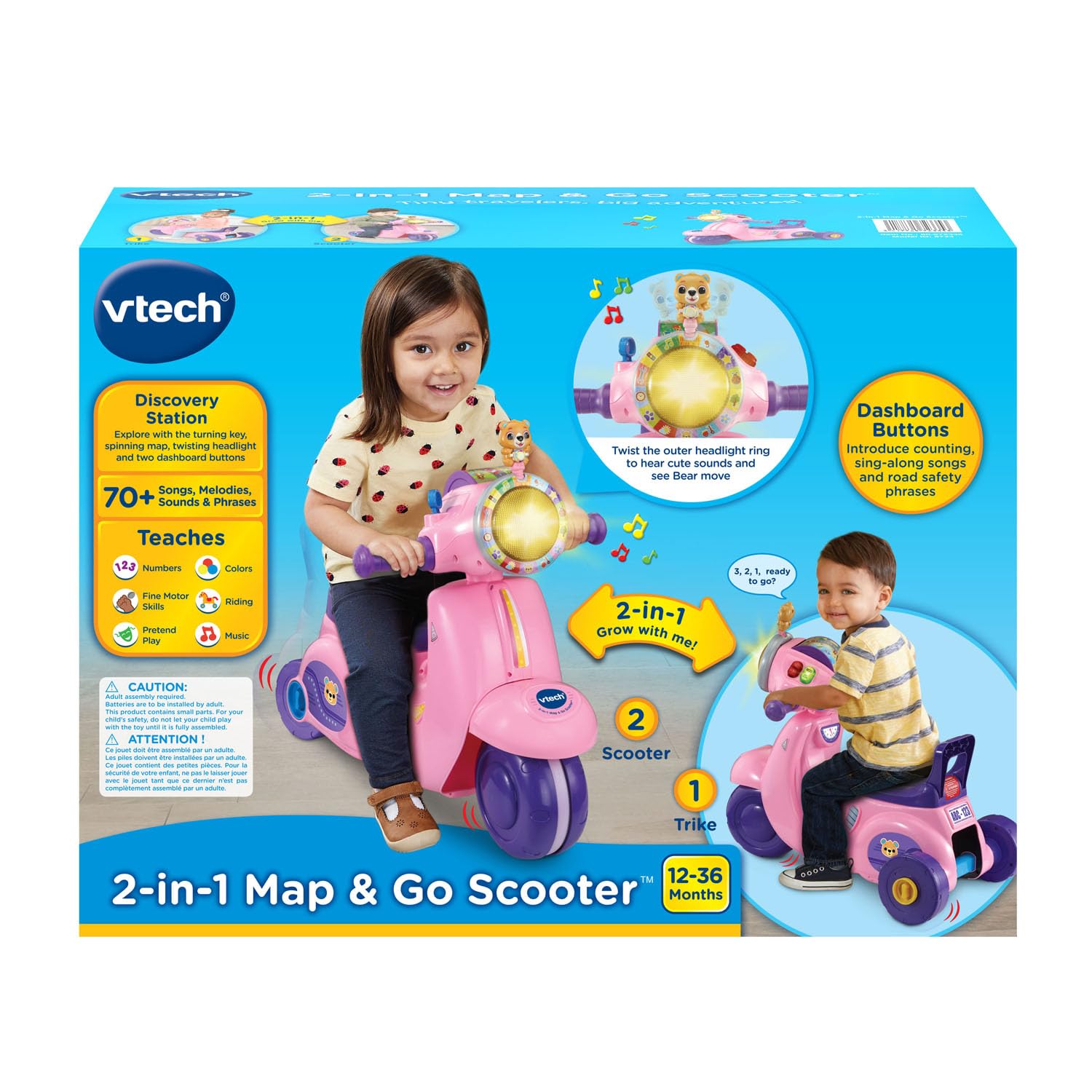 Foto 8 pulgar | Patinete 2 En 1 Map And Go Vtech Para Niños Pequeños, Color Rosa - Venta Internacional.