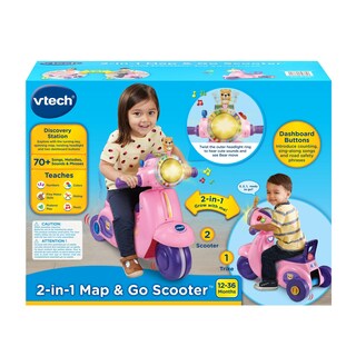 Foto 7 | Patinete 2 En 1 Map And Go Vtech Para Niños Pequeños, Color Rosa - Venta Internacional.