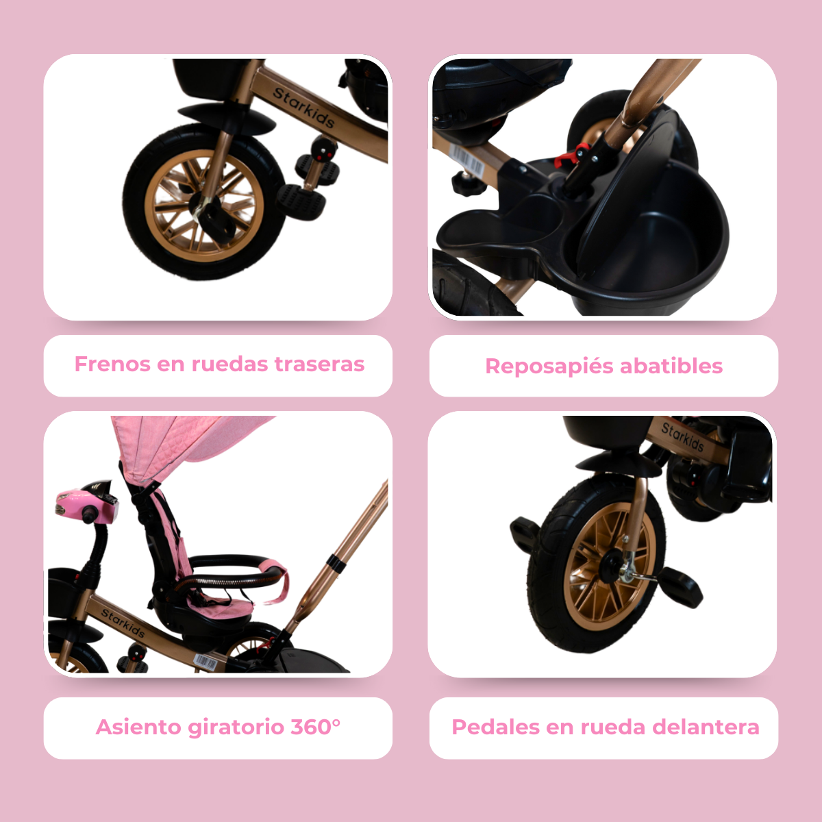 Foto 5 pulgar | Triciclo Starkids Rosa
