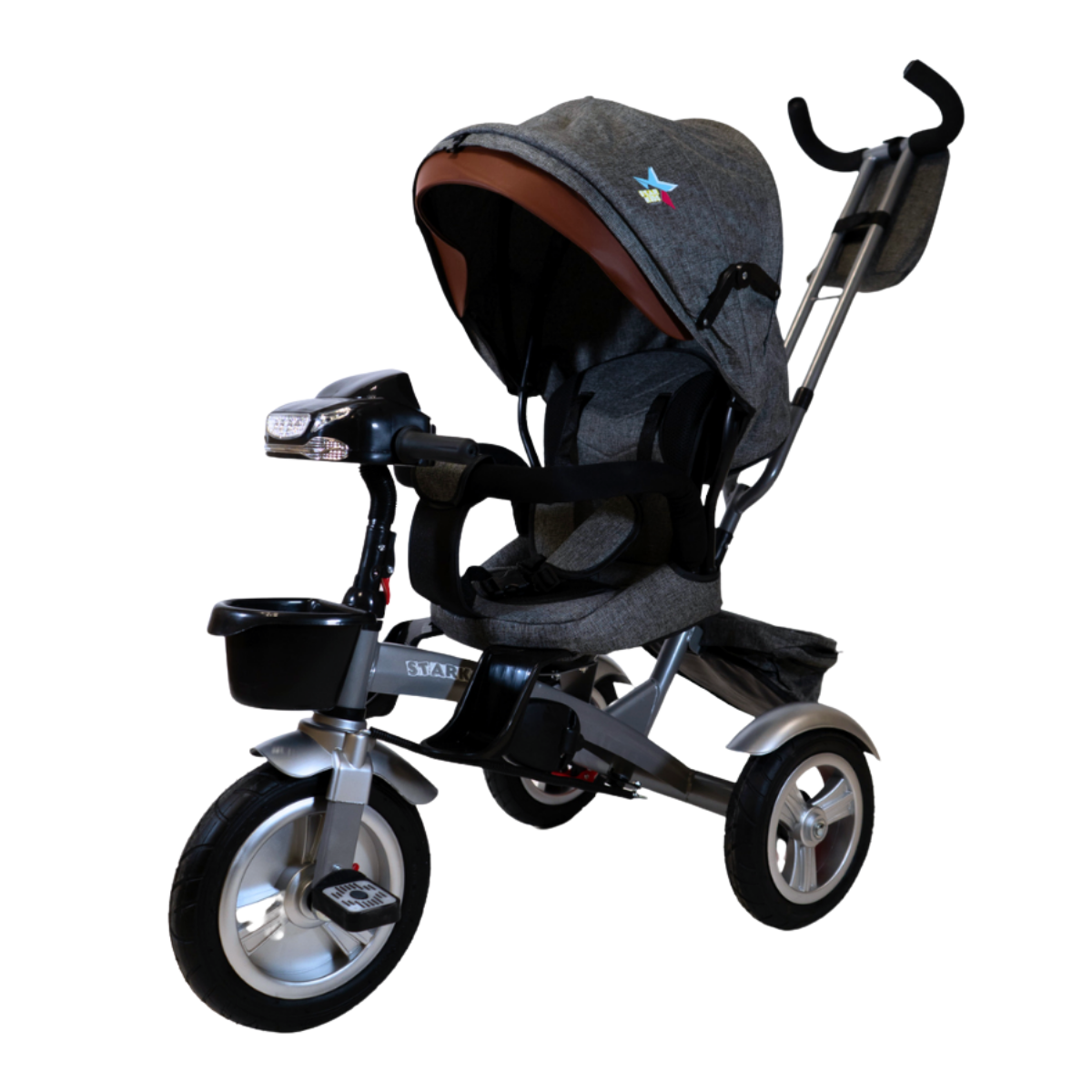 Foto 2 pulgar | Triciclo Bicicleta Infantil Starkids Sk5532 con Luz Gris