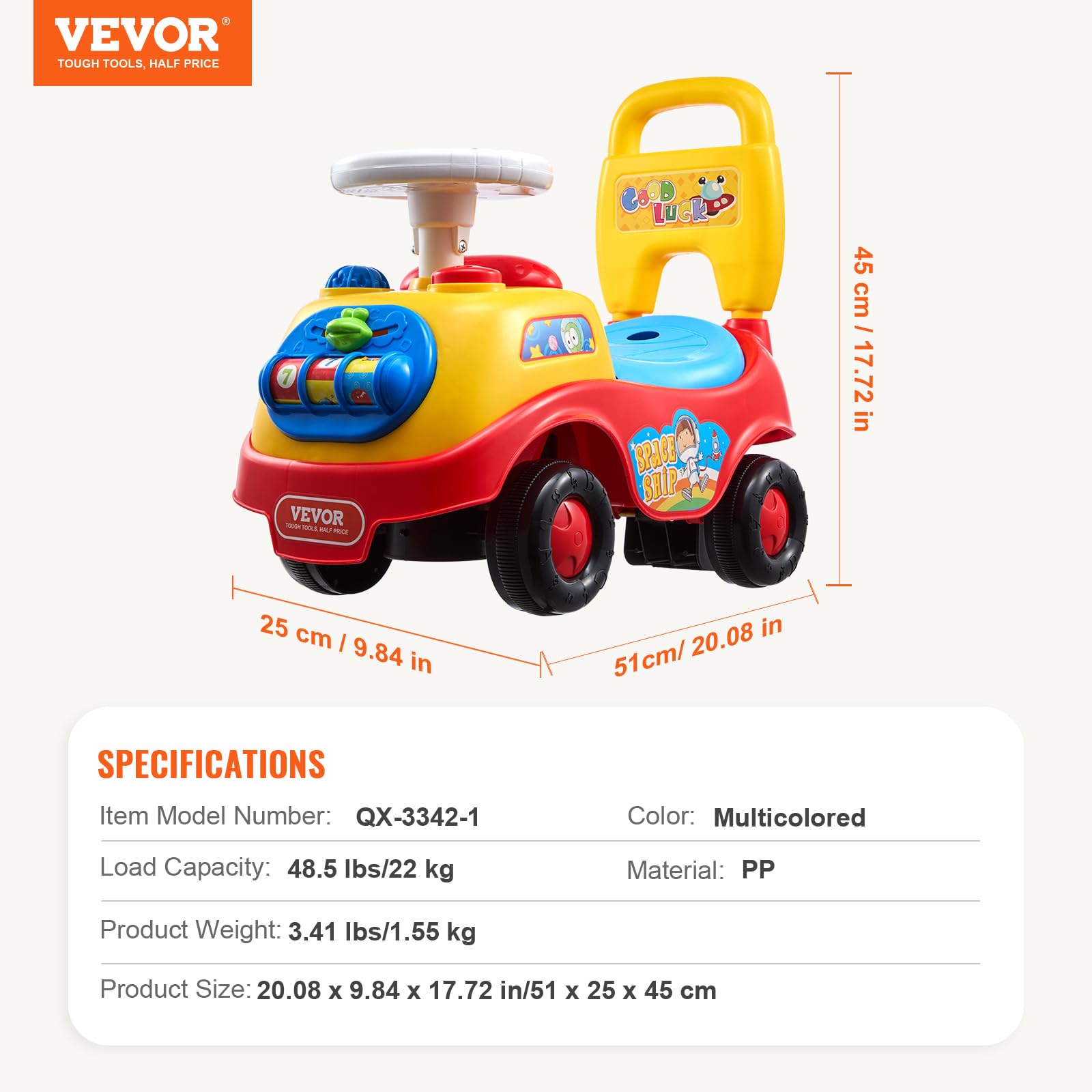 Foto 7 | Ride On Push Car Vevor Ride Racer Para Niños Pequeños Mayores De 19 Meses - Venta Internacional.