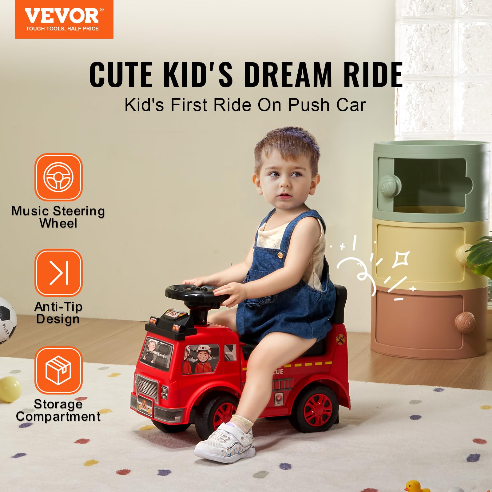 Foto 3 pulgar | Ride On Push Car Vevor Ride Racer Para Niños Pequeños Mayores De 19 Meses - Venta Internacional.