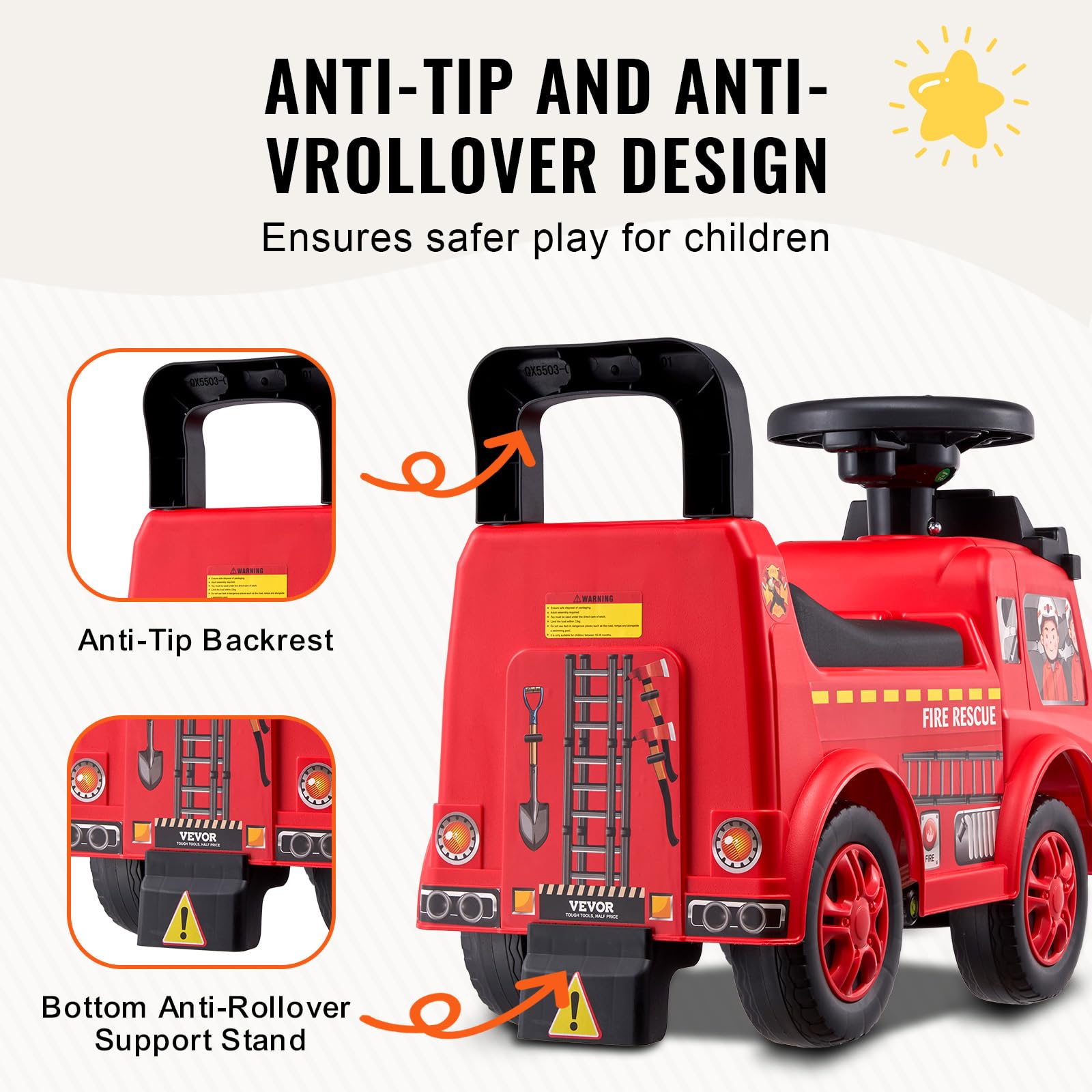 Foto 7 pulgar | Ride On Push Car Vevor Ride Racer Para Niños Pequeños Mayores De 19 Meses - Venta Internacional.