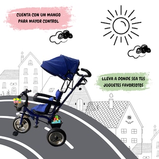 Foto 2 | Triciclo Carriola Para Niños Komfort Con Barra De Empuje