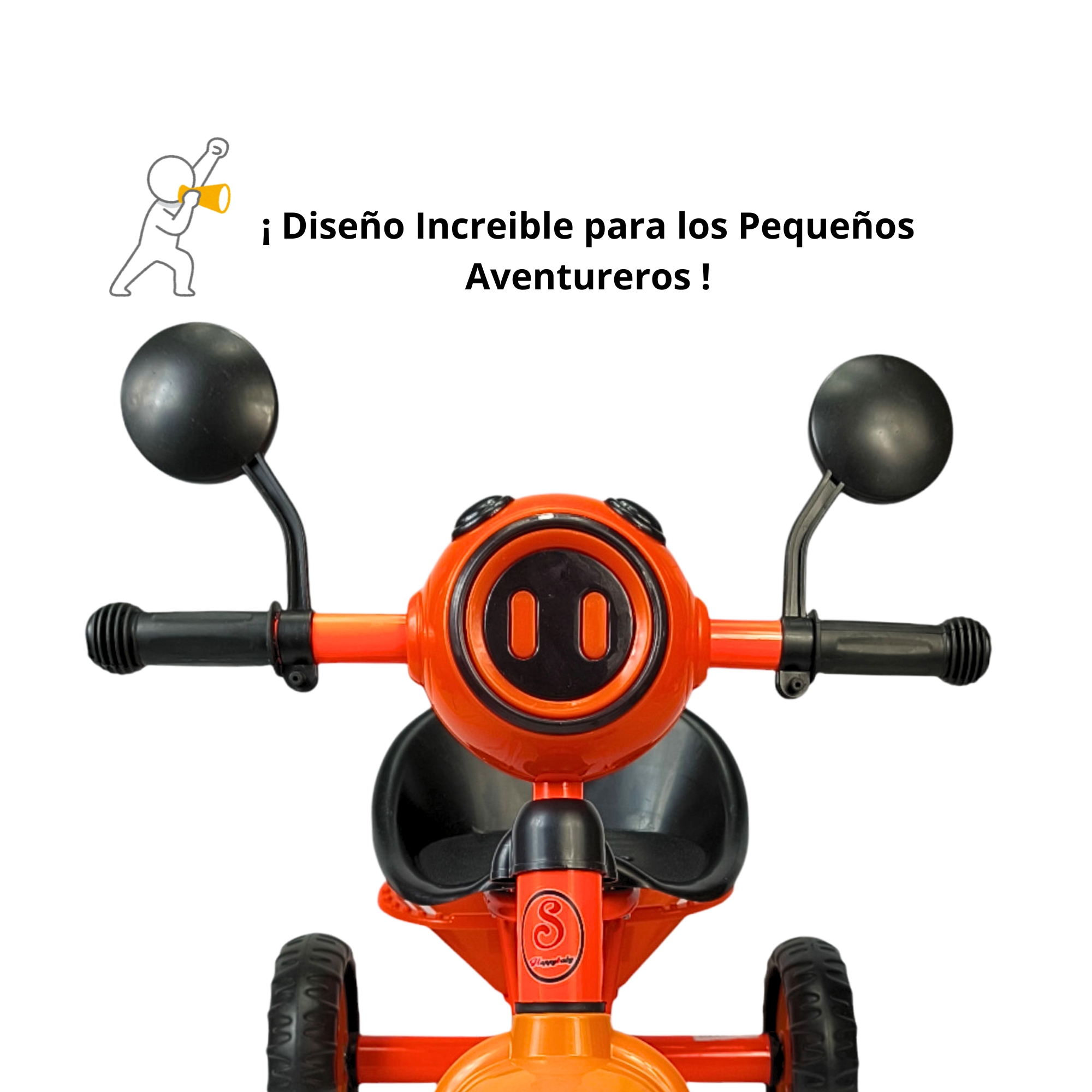 Foto 3 pulgar | Triciclo Infantil Con Luz Y Sonido, 3 A 5 Años - Naranja