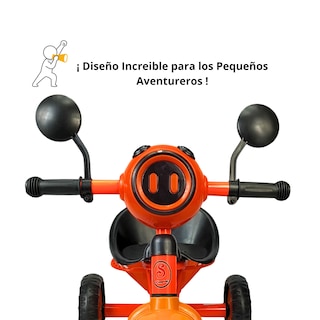 Foto 2 | Triciclo Infantil Con Luz Y Sonido, 3 A 5 Años - Naranja