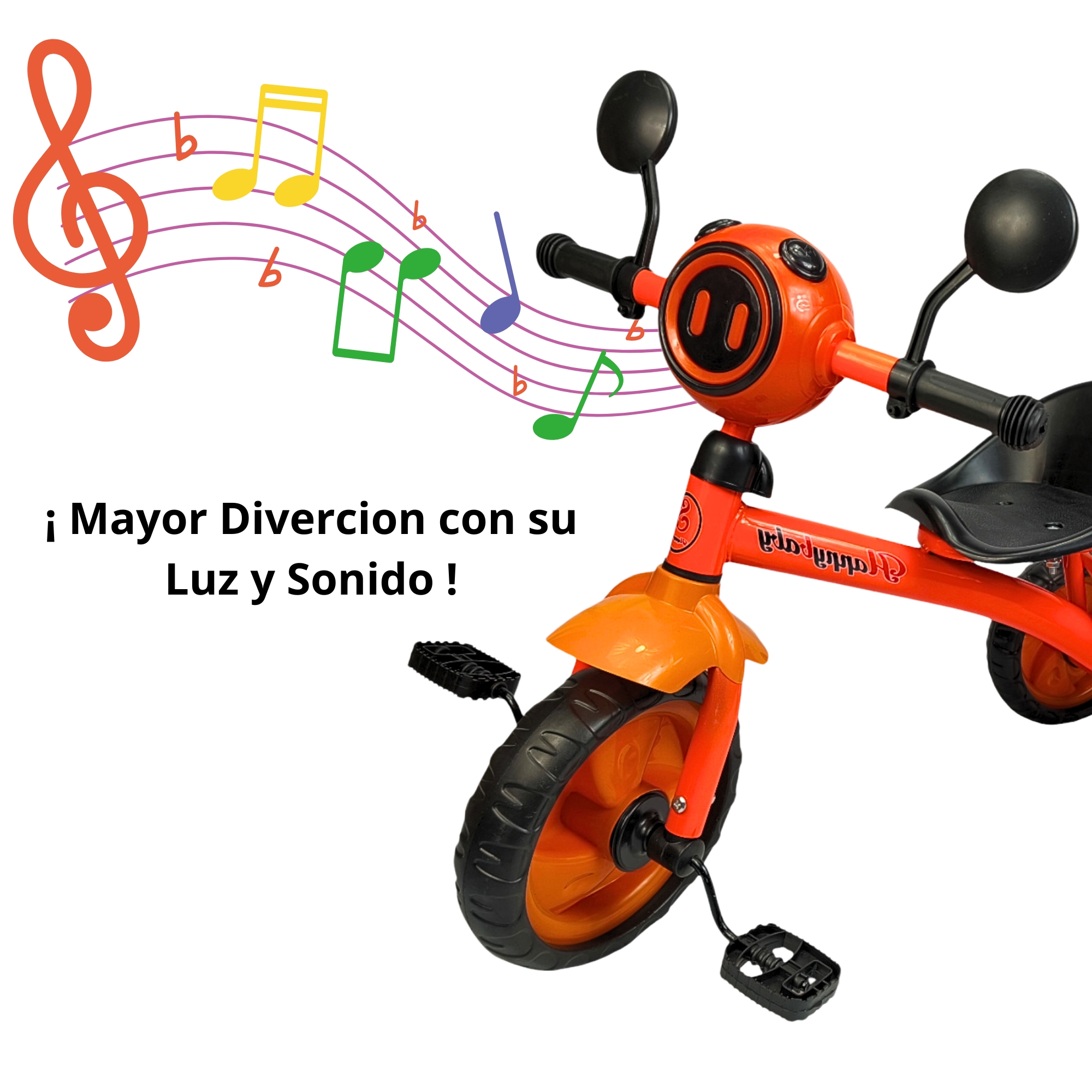 Foto 4 pulgar | Triciclo Infantil Con Luz Y Sonido, 3 A 5 Años - Naranja