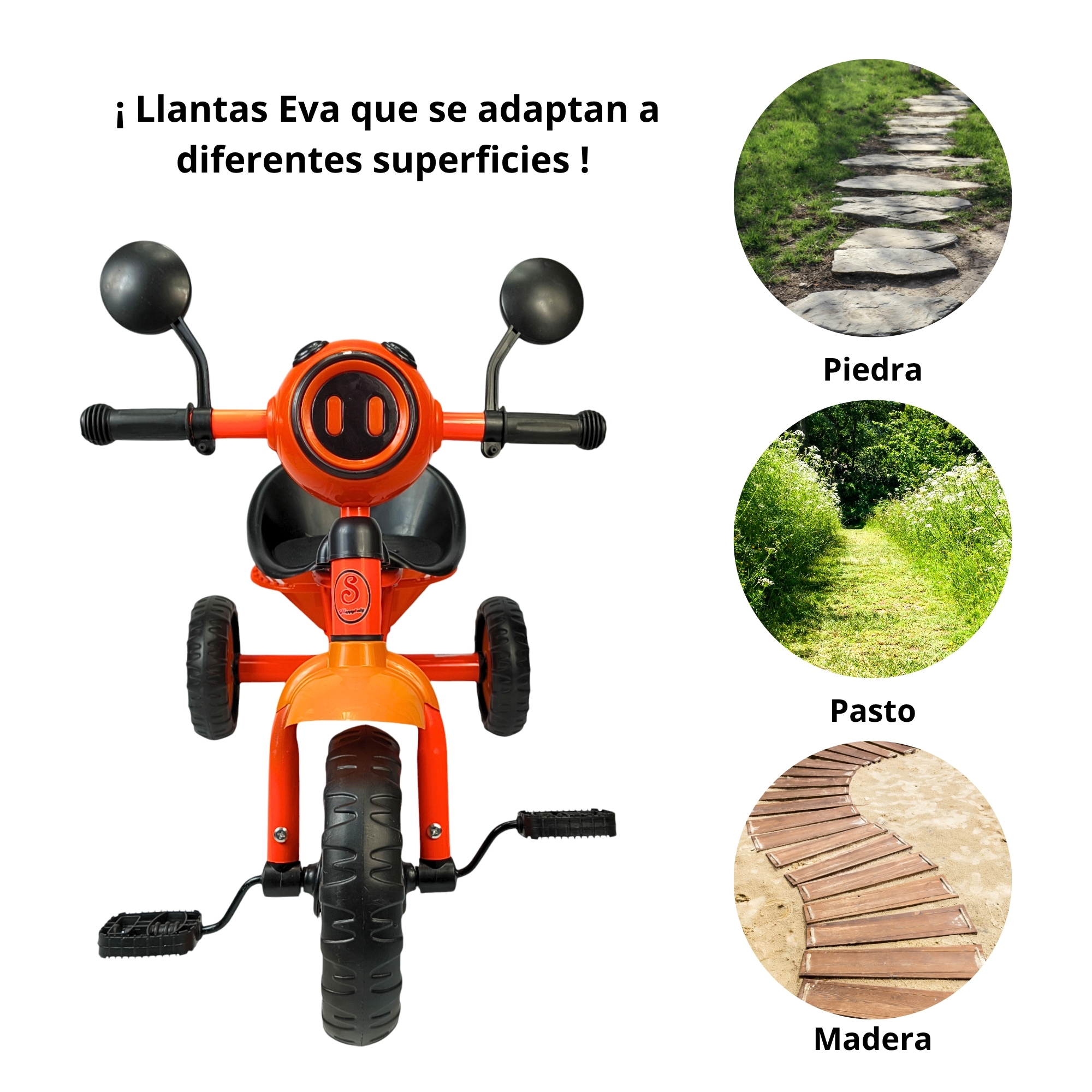Foto 6 pulgar | Triciclo Infantil Con Luz Y Sonido, 3 A 5 Años - Naranja