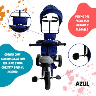 Foto 3 | Triciclo Carriola Para Niños Komfort Con Barra De Empuje