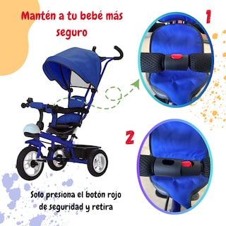 Foto 4 | Triciclo Carriola Para Niños Komfort Con Barra De Empuje