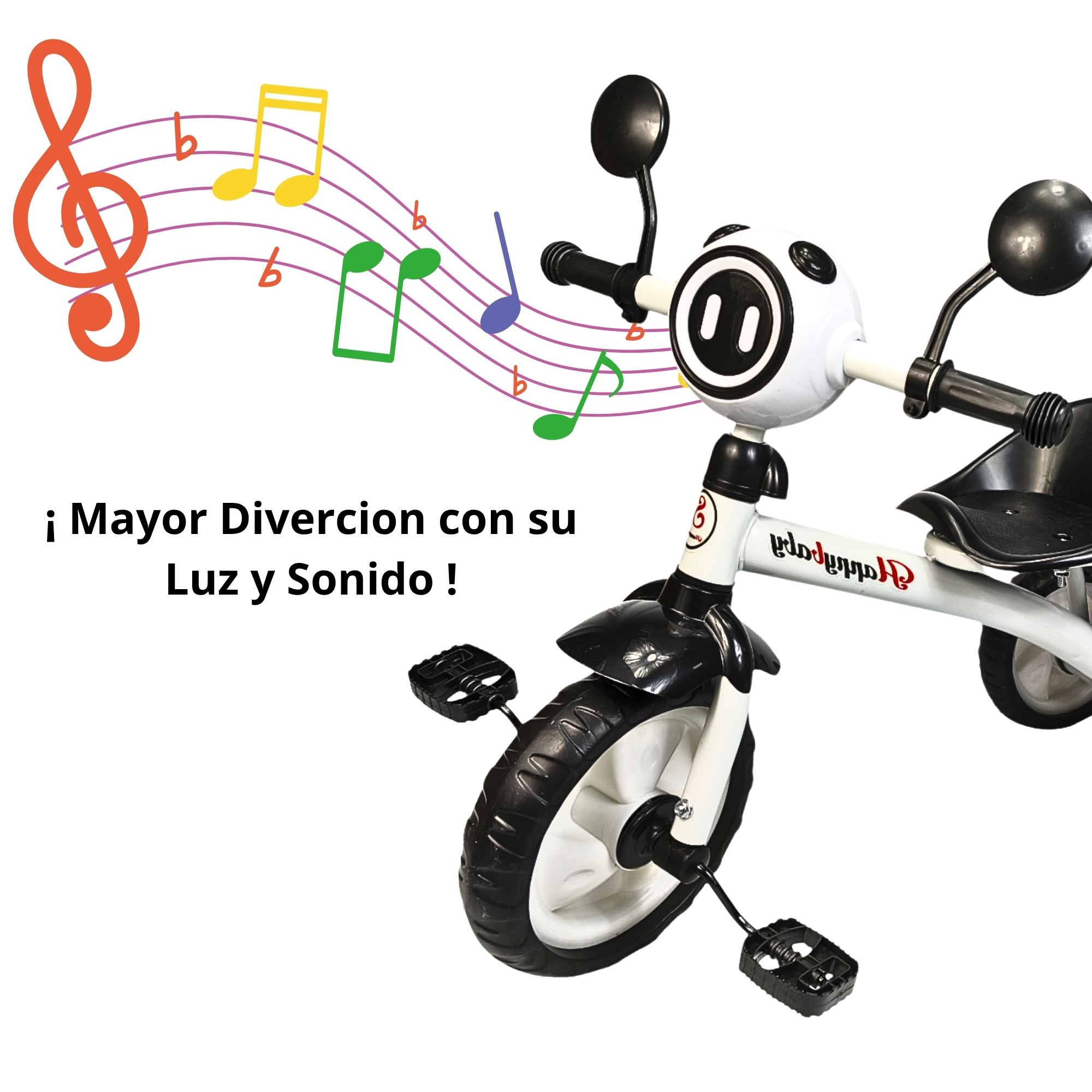 Foto 4 pulgar | Triciclo Infantil Con Luz Y Sonido, 3 A 5 Años - Blanco