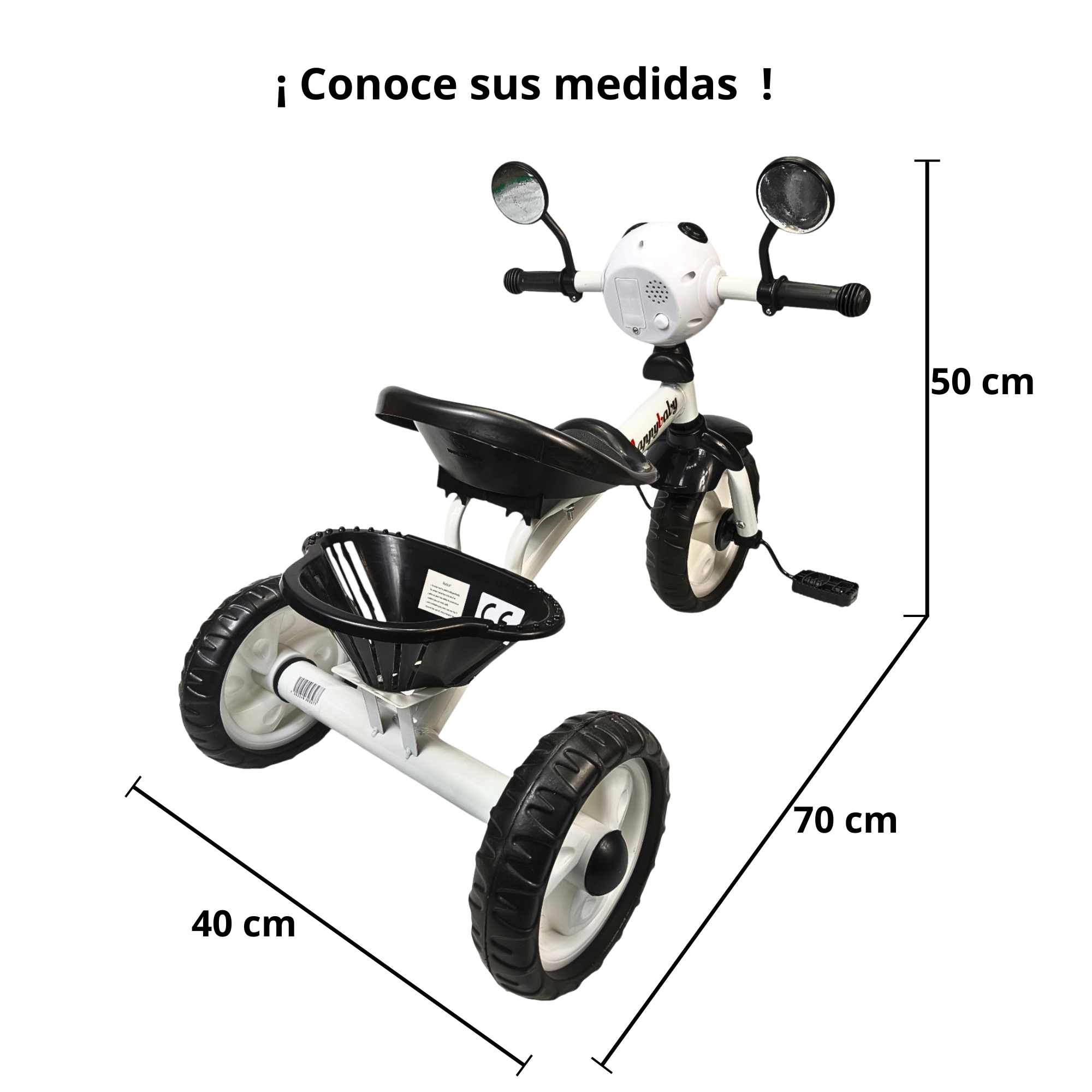 Foto 8 | Triciclo Infantil Con Luz Y Sonido, 3 A 5 Años - Blanco