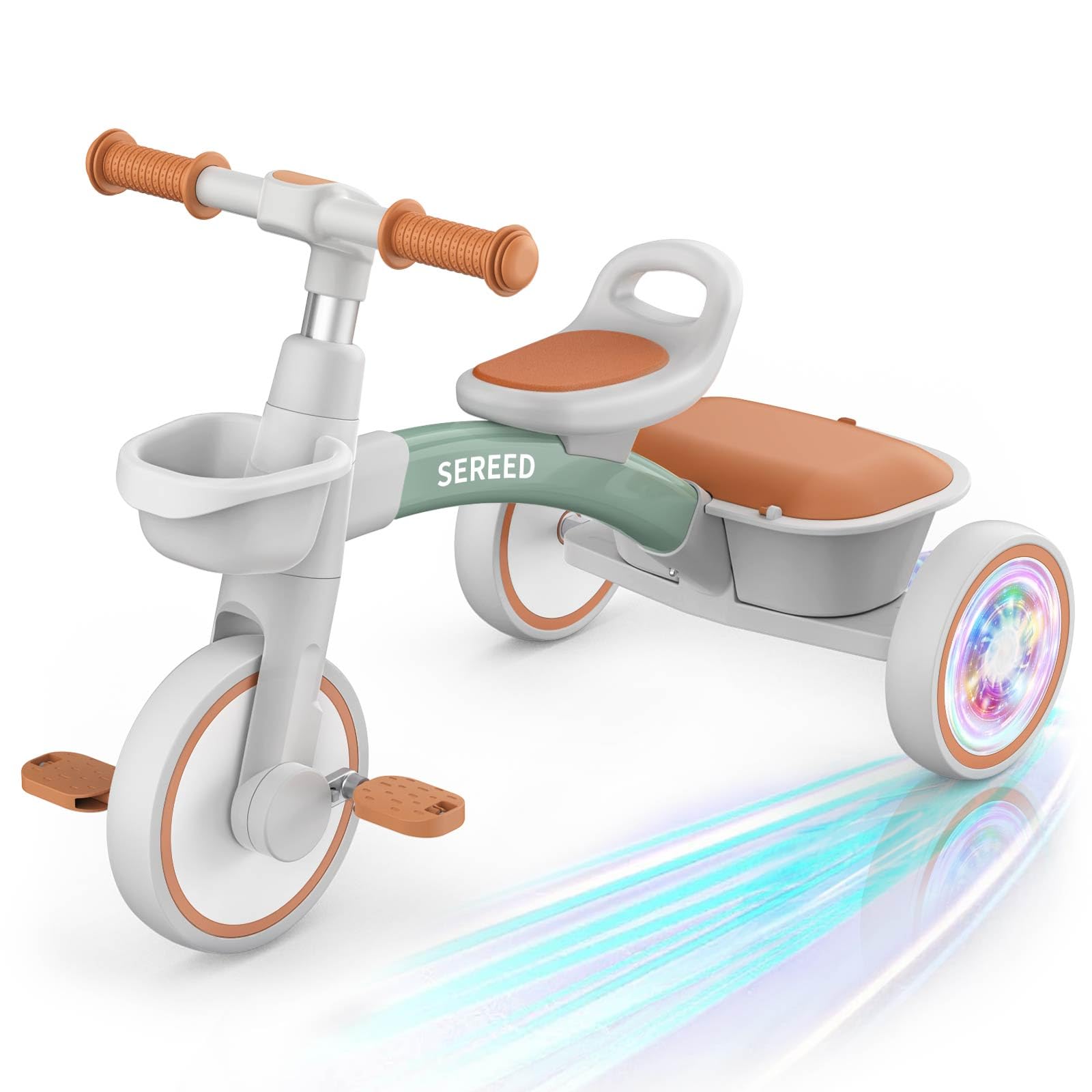 Foto 1 | Triciclo Sereed Para Niños Pequeños, Iluminación Colorida De 2 A 5 Años, Verde - Venta Internacional.