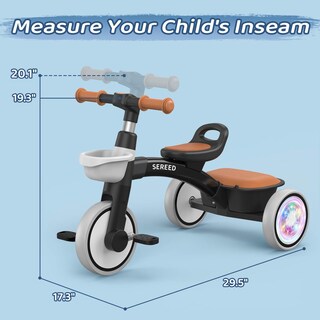 Foto 7 | Triciclo Sereed Para Niños Pequeños Con Iluminación Colorida De 2 A 5 Años, Color Negro - Venta Internacional.