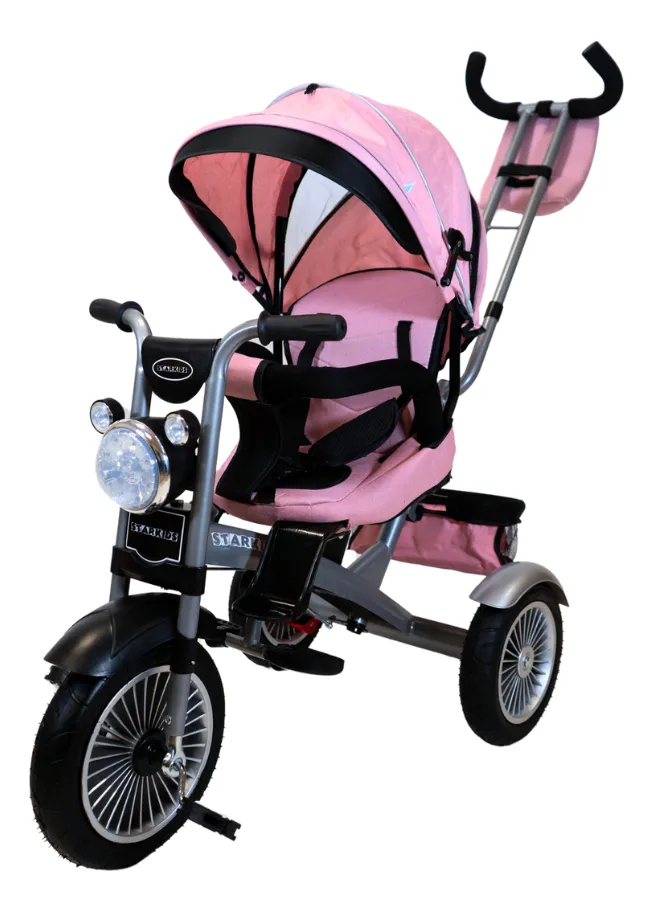 Foto 2 pulgar | Triciclo Con Toldo Rosa Starkids Chopper Sk5688 Infantil