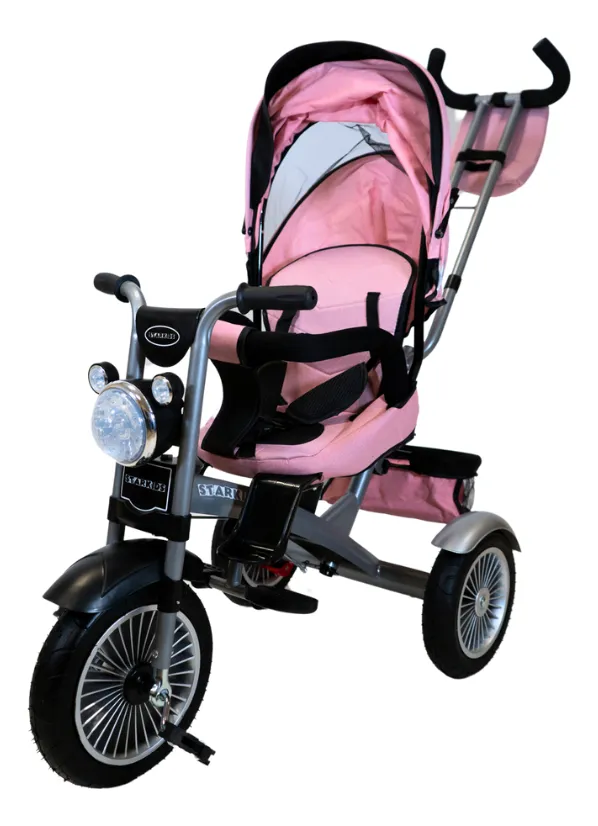 Foto 3 pulgar | Triciclo Con Toldo Rosa Starkids Chopper Sk5688 Infantil