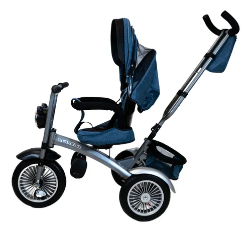 Foto 6 pulgar | Triciclo Con Toldo Color Azul Starkids Chopper Sk5688 Infantil