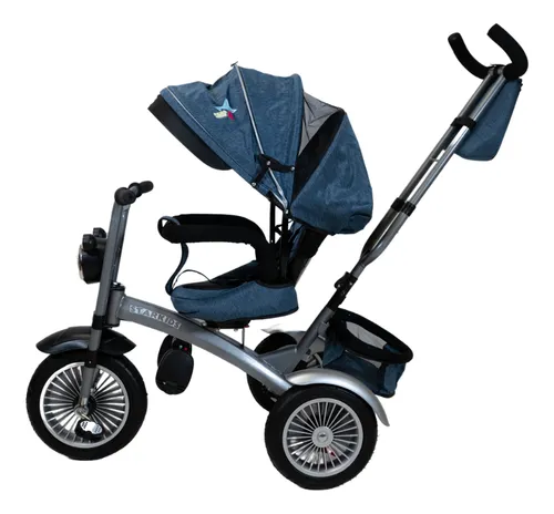 Foto 7 pulgar | Triciclo Con Toldo Color Azul Starkids Chopper Sk5688 Infantil
