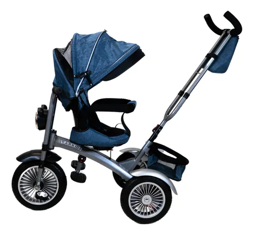 Foto 8 pulgar | Triciclo Con Toldo Color Azul Starkids Chopper Sk5688 Infantil