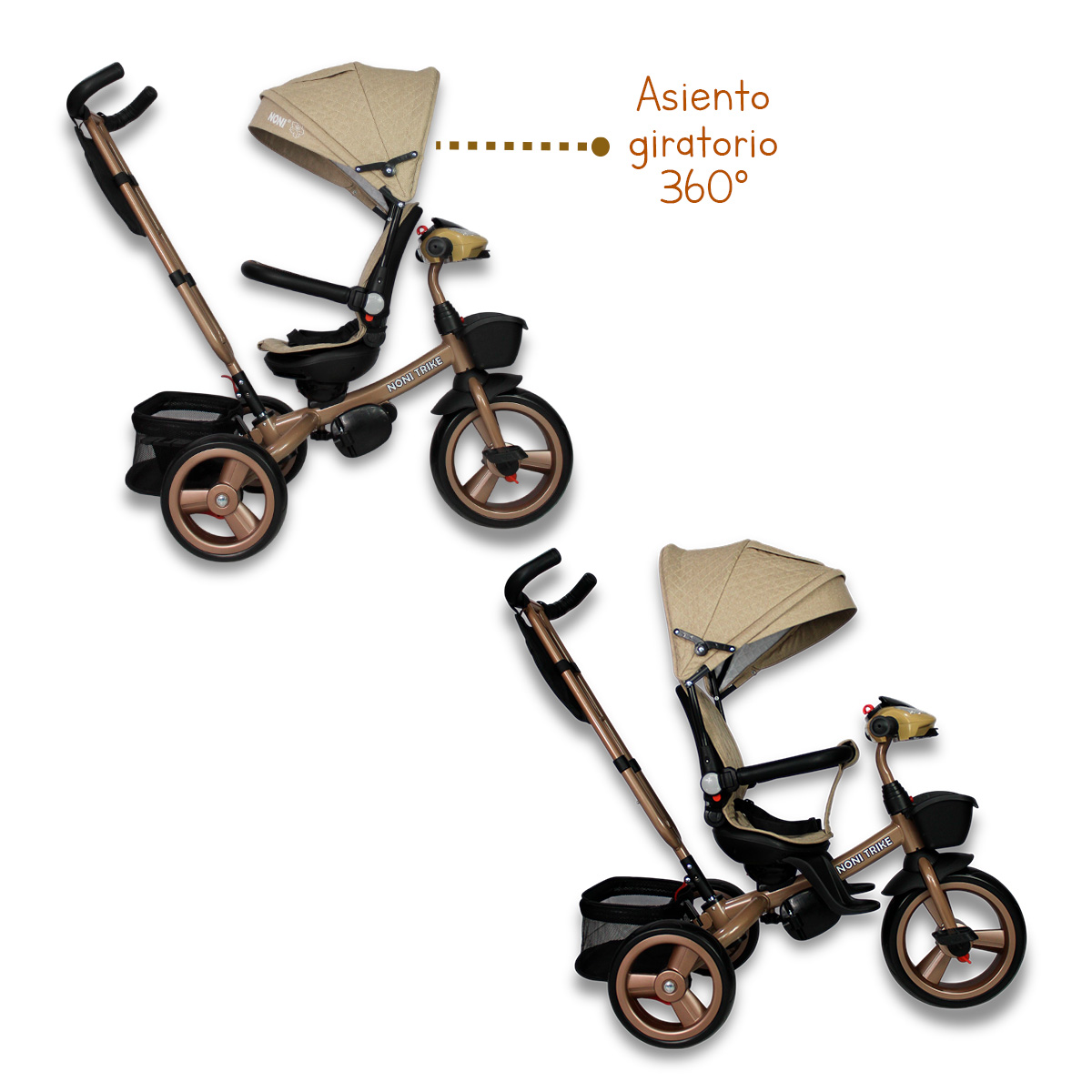 Foto 6 | Triciclo Premium Con Empuje Capitonado Y Sonido Noni Is-x1