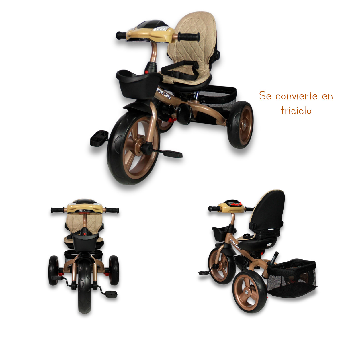 Foto 8 | Triciclo Premium Con Empuje Capitonado Y Sonido Noni Is-x1