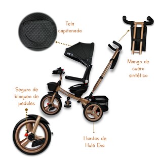 Foto 2 | Triciclo Premium Con Empuje Capitonado Y Sonido Noni Is-x1