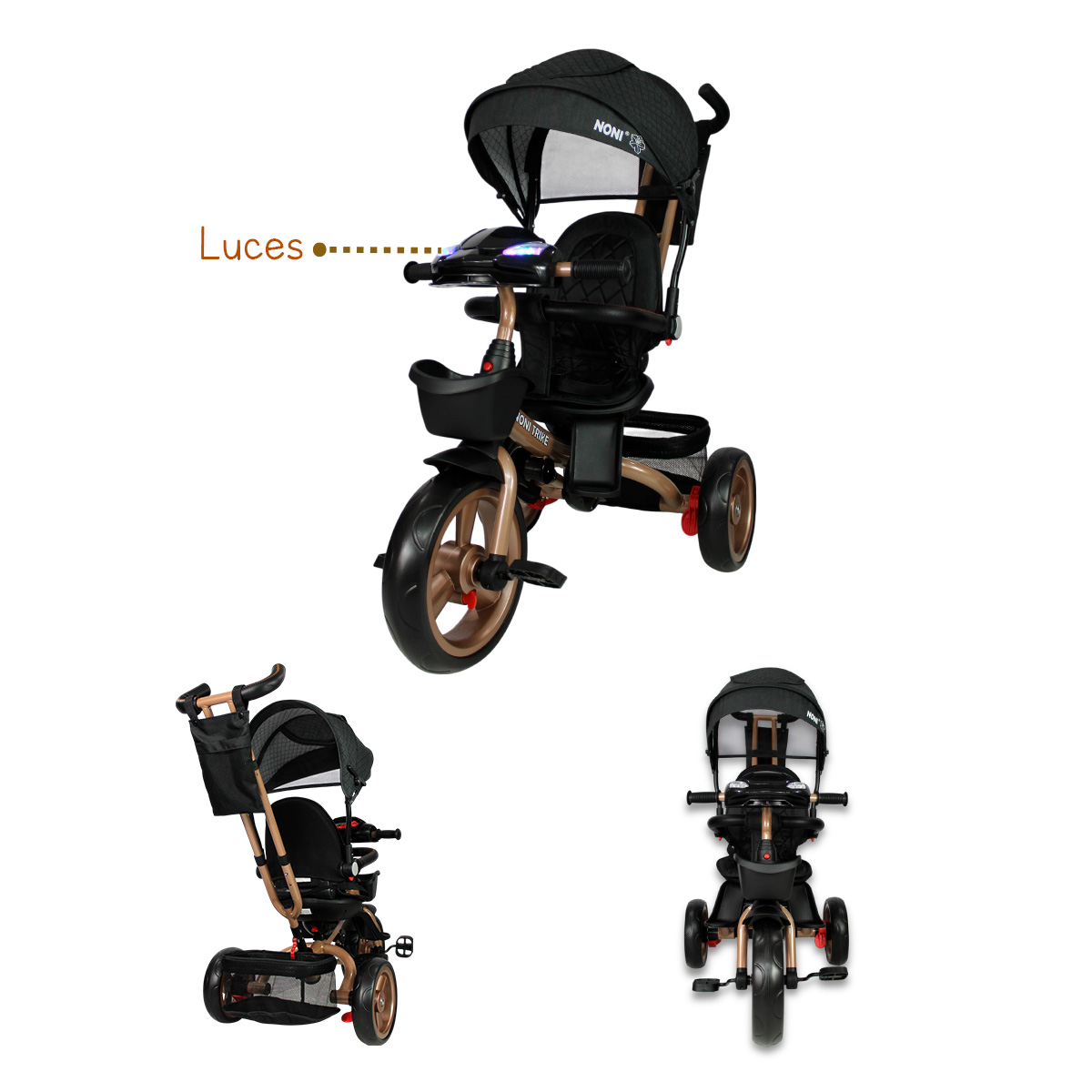 Foto 4 | Triciclo Premium Con Empuje Capitonado Y Sonido Noni Is-x1