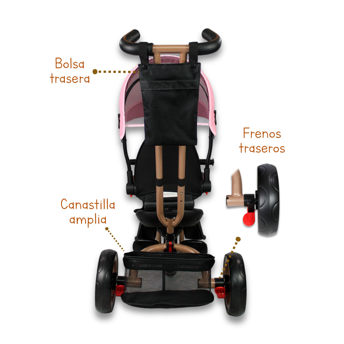 Foto 4 | Triciclo Premium Con Empuje Capitonado Y Sonido Noni Is-x1