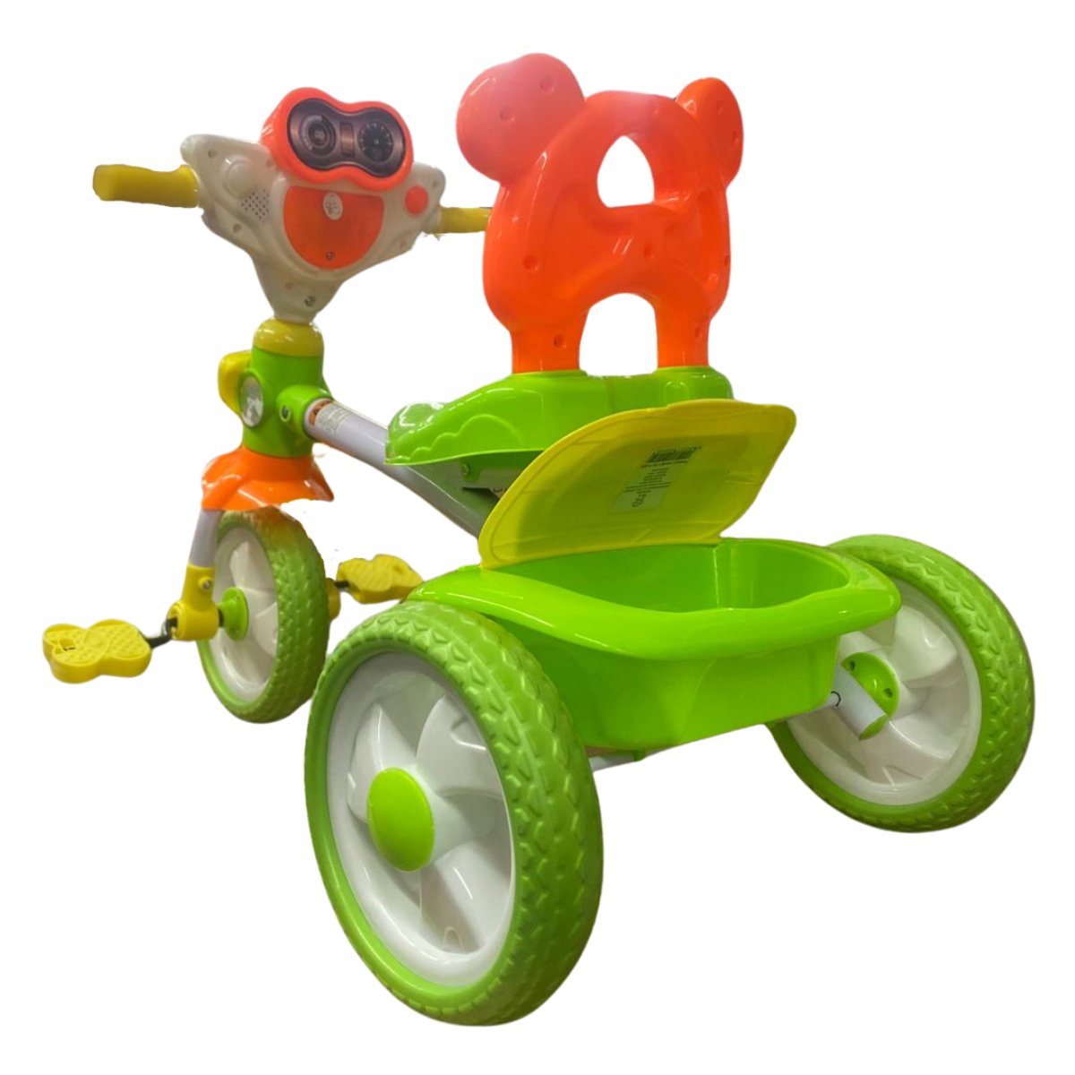 Foto 5 pulgar | Triciclo Para Niño Asiento De Oso Verde Con Luz Y Música