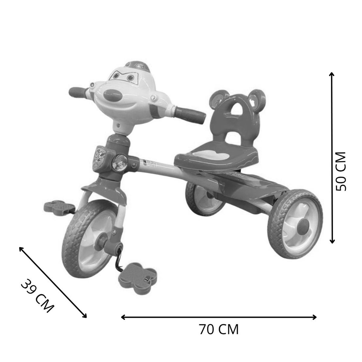 Foto 7 pulgar | Triciclo Para Niño Asiento De Oso Verde Con Luz Y Música