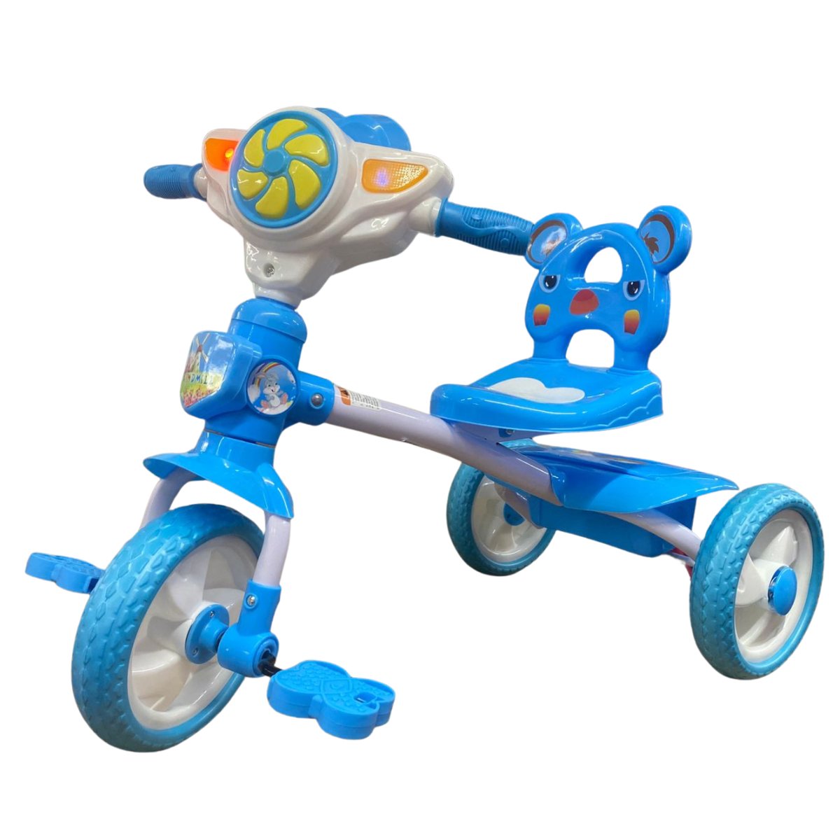 Triciclo Para Niño Asiento De Oso Azul Con Luz Y Música