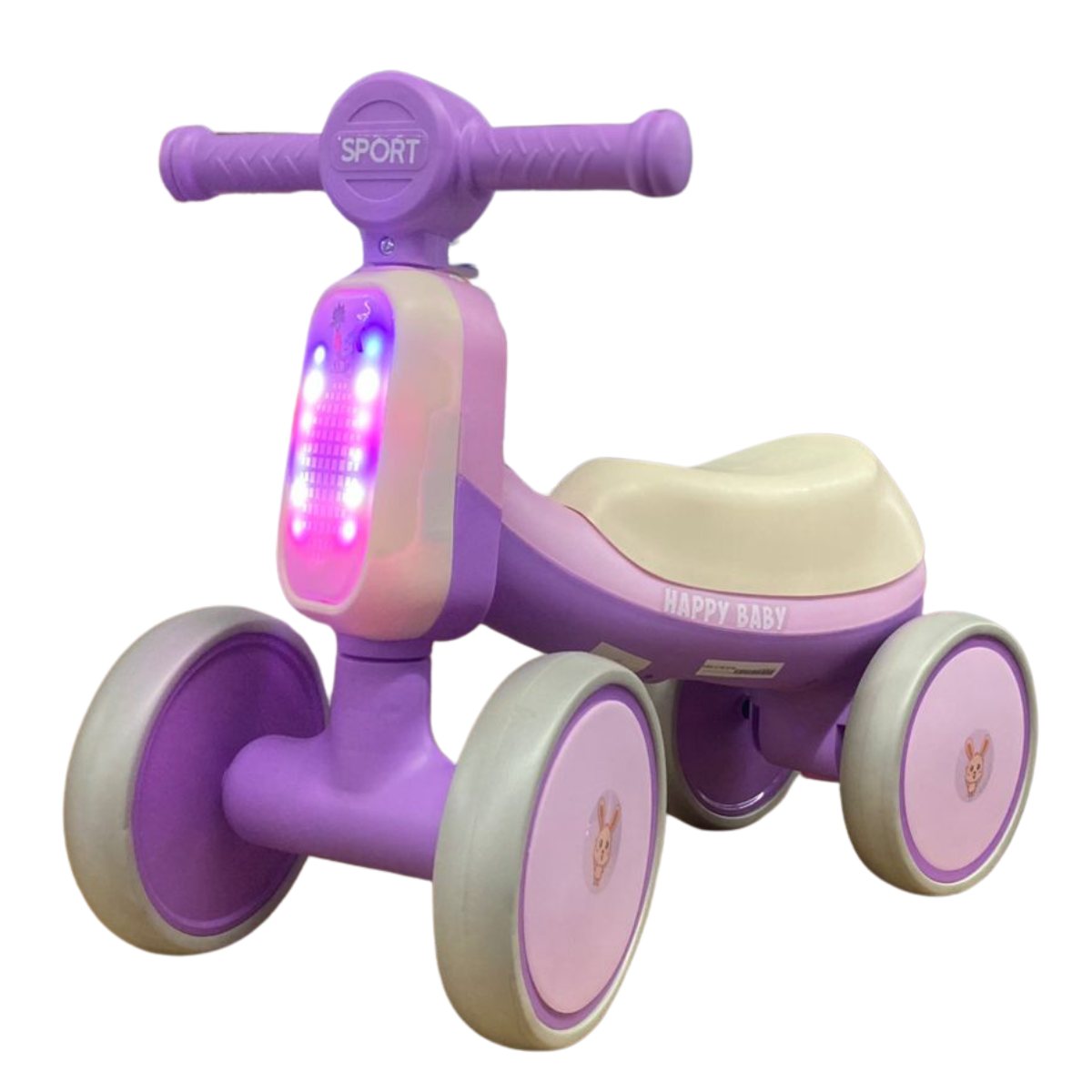 Triciclo Para Niña De Llantas De Conejitos C/luz Musical Color Morado