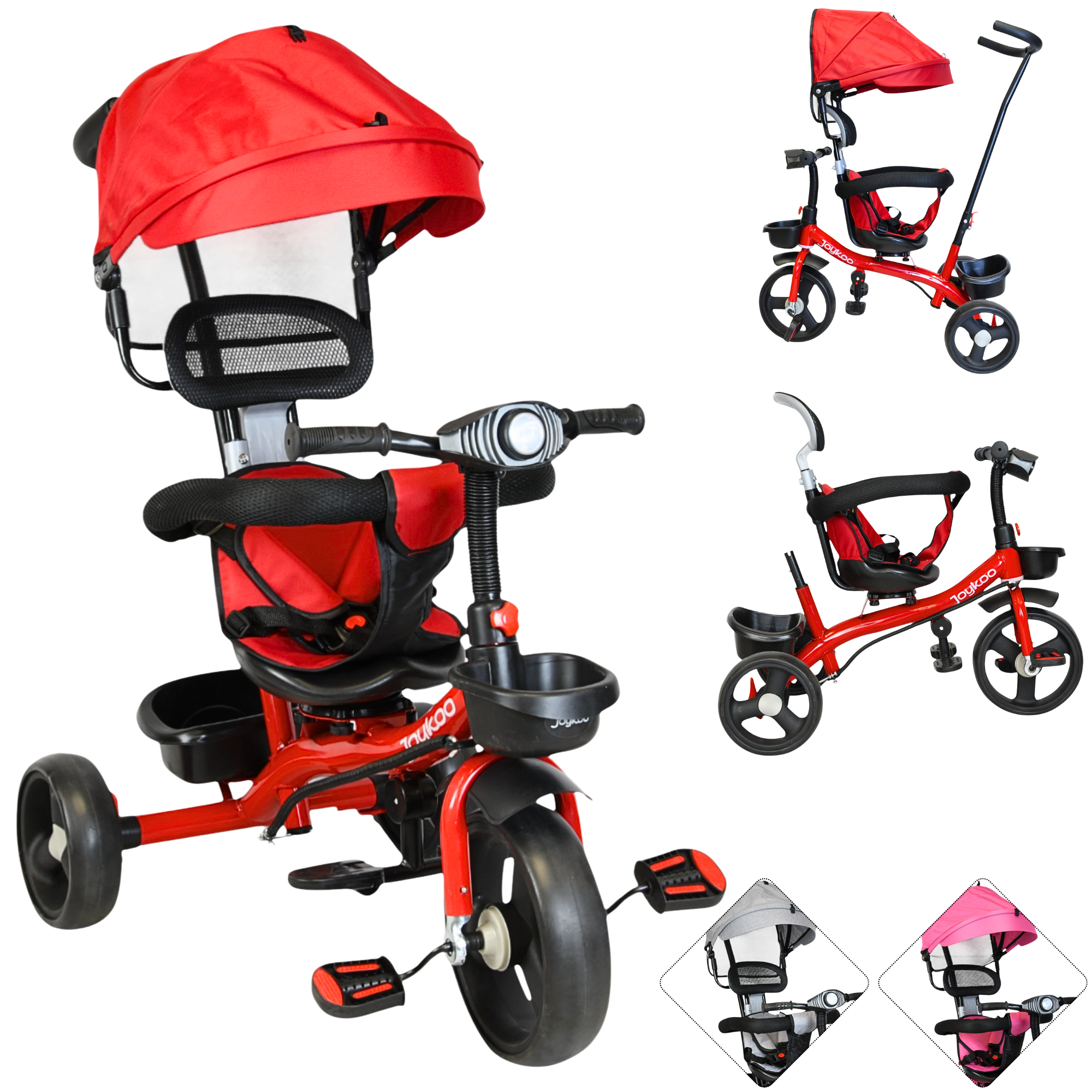 Foto 1 | Triciclo Evolutivo Para Niños Asiento Giratorio 360 Torreta Con Luz Y Sonido Bastón De Empuje Soporta Hasta 30 Kg - Ro