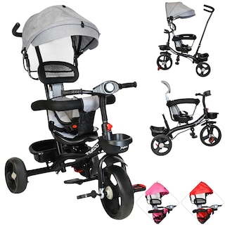 Foto 1 | Triciclo Evolutivo Para Niños Asiento Giratorio 360 Torreta Con Luz Y Sonido Bastón De Empuje Soporta Hasta 30 Kg - Gr