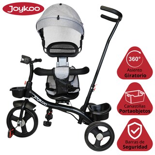 Foto 3 | Triciclo Evolutivo Para Niños Asiento Giratorio 360 Torreta Con Luz Y Sonido Bastón De Empuje Soporta Hasta 30 Kg - Gr