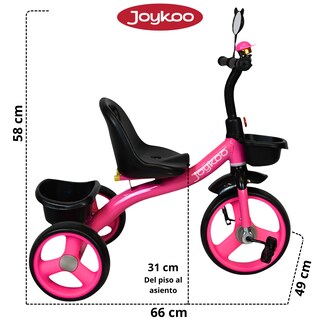 Foto 4 | Triciclo Para Niños Con Timbre Ruedas De Eva Canastas Trasera Y Delantera Apto A Partir De 2 Años Soporta Hasta 20