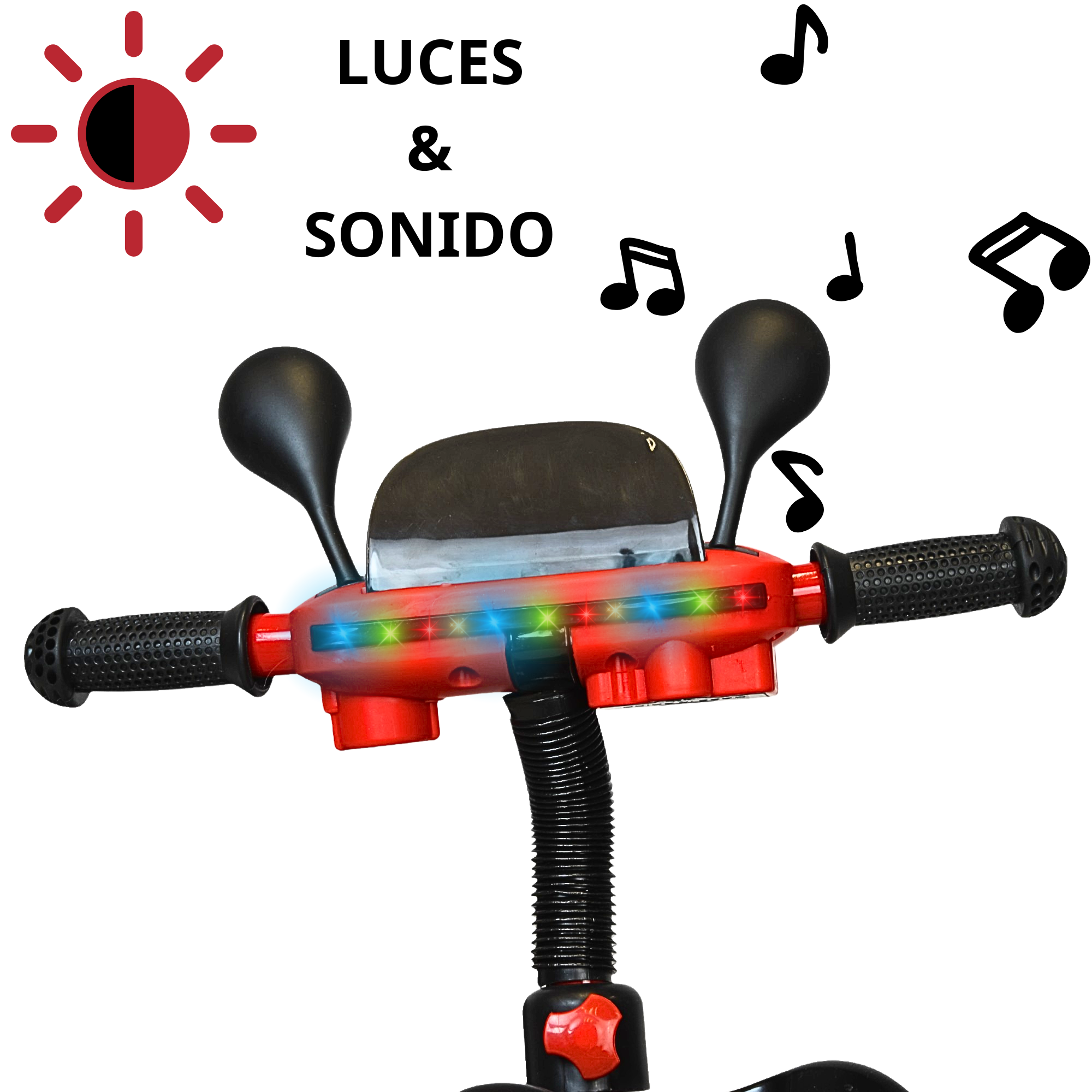 Foto 3 pulgar | Triciclo Para Niños Torreta Con Luz Y Sonido Ruedas De Eva Apto A Partir De 2 Años Soporta Hasta 20 Kg - Rojo