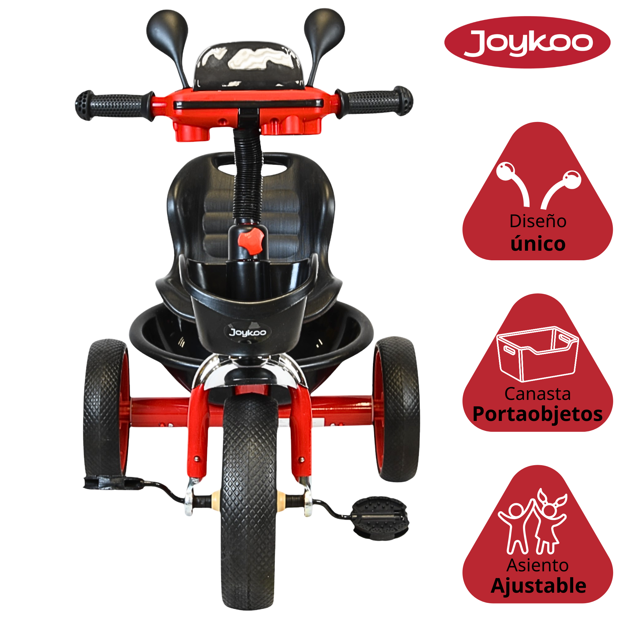 Foto 3 | Triciclo Para Niños Torreta Con Luz Y Sonido Ruedas De Eva Apto A Partir De 2 Años Soporta Hasta 20 Kg - Rojo