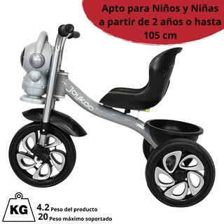 Foto 5 | Triciclo Para Niños Astronauta Con Luz Sonido Ruedas De Eva Y Canasta Trasera Apto A Partir De 2 Años Soporta