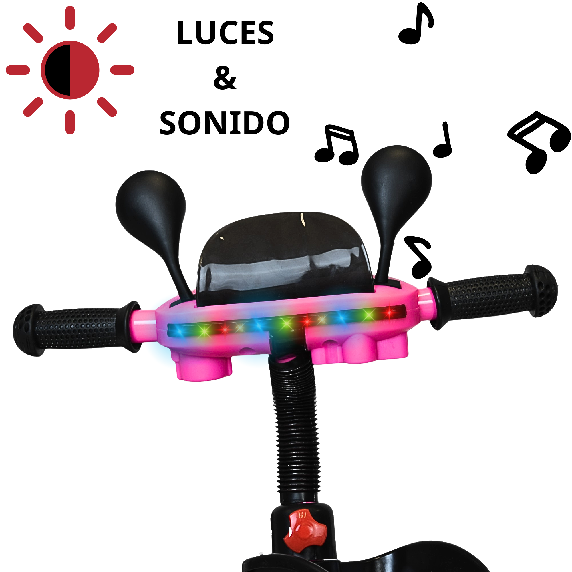 Foto 3 pulgar | Triciclo Para Niños Torreta Con Luz Y Sonido Ruedas De Eva Apto A Partir De 2 Años Soporta Hasta 20 Kg - Rosa